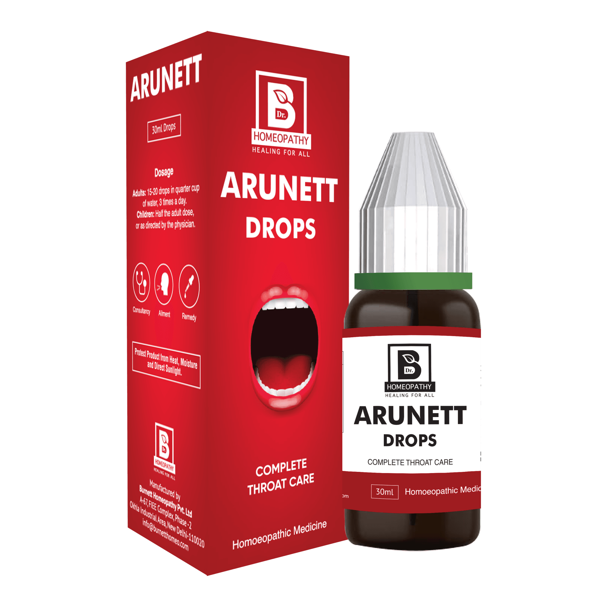 Burnett ARUNETT DROPS – Homeopathic Relief for Anxiety, Weakness &amp; Throat Inflammation