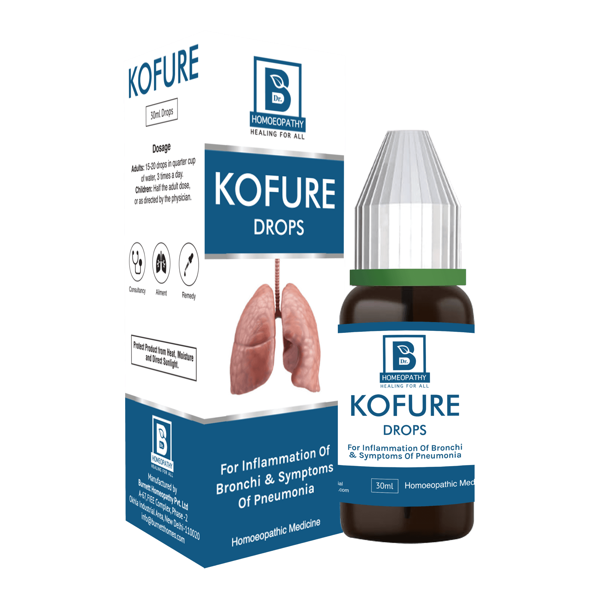Burnett KOFURE DROPS – Best Homeopathic Cough Relief for Dry &amp; Wet Cough
