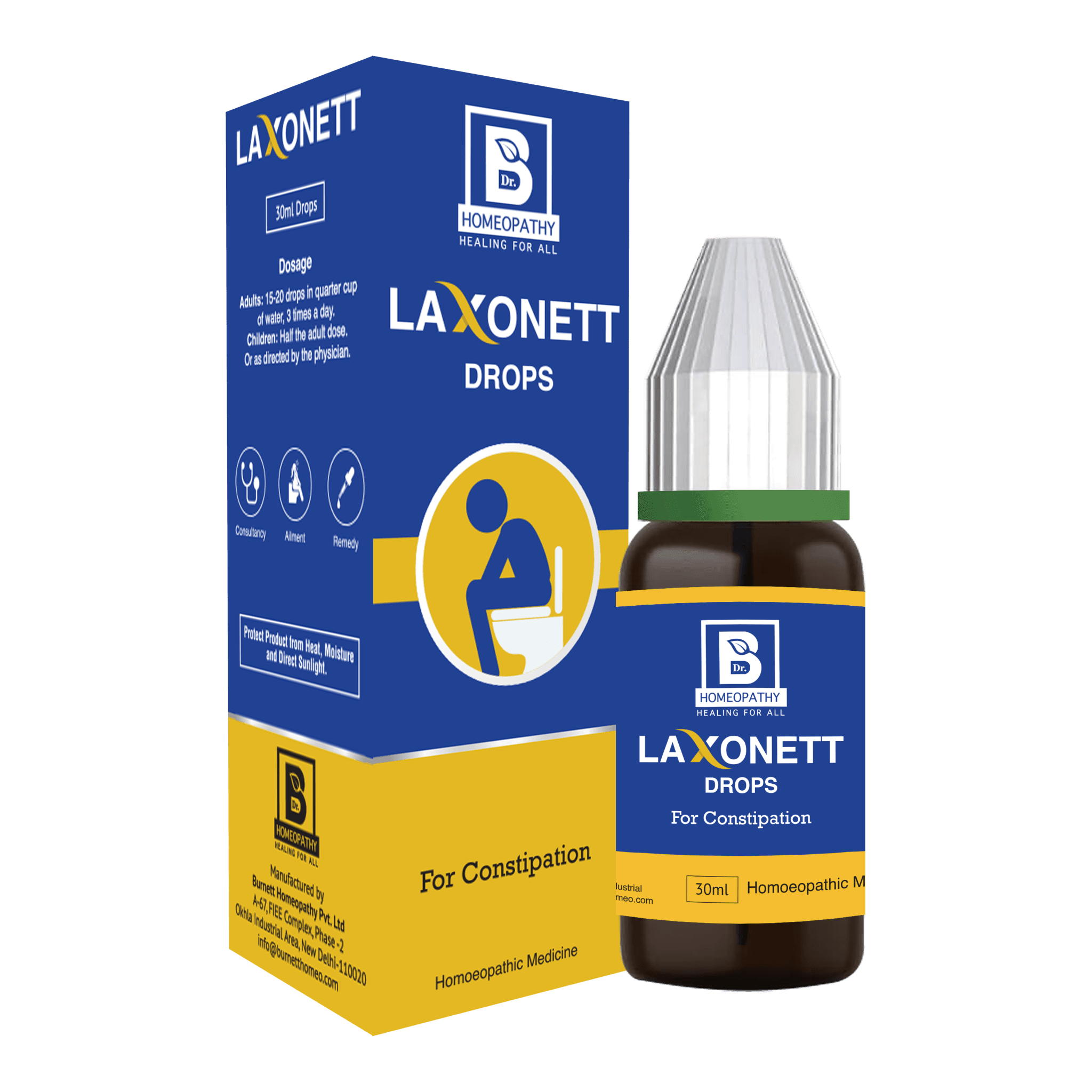 Burnett Laxonett Drops – Natural Homeopathic Remedy for Constipation Relief