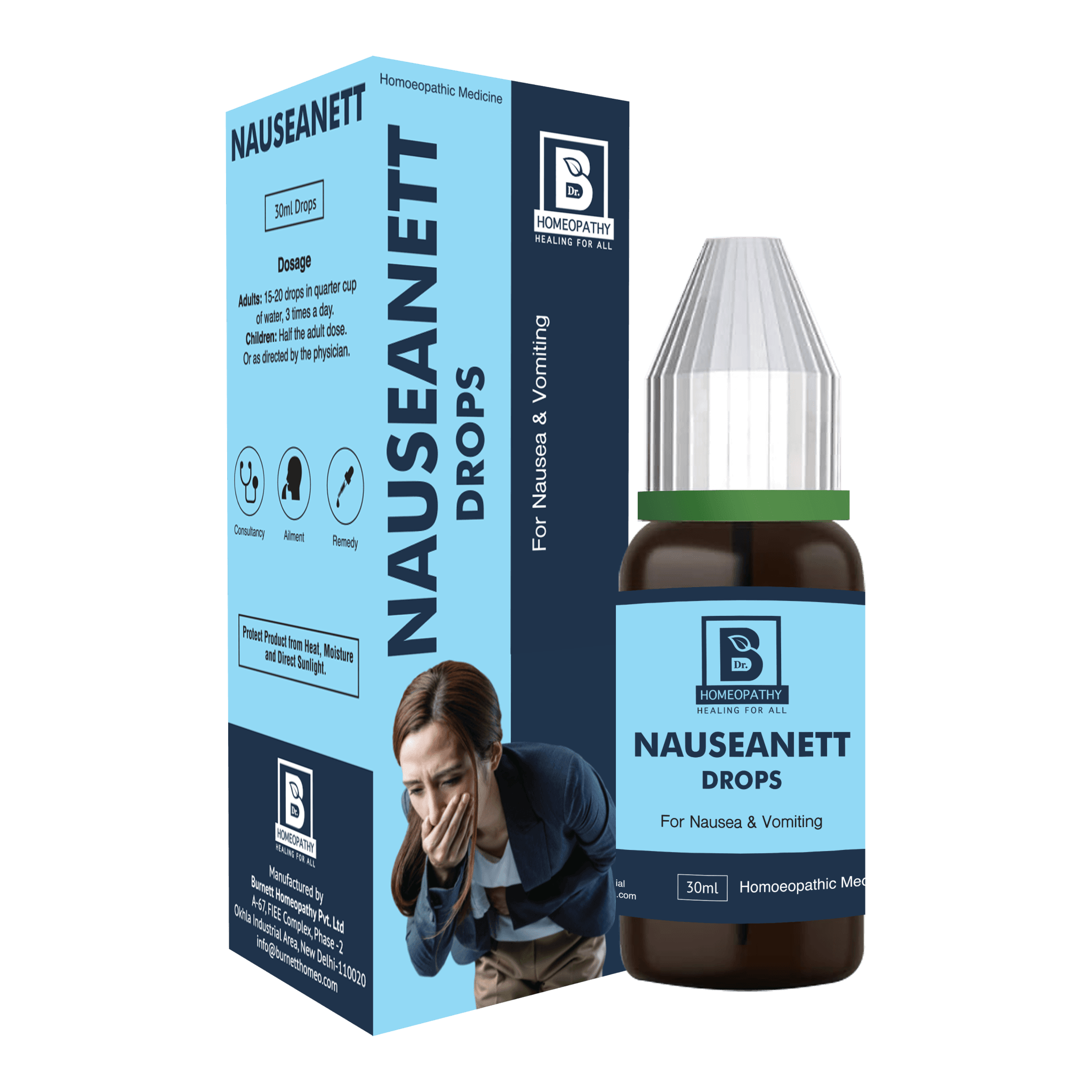 Burnett Nauseanett Drops – Fast Relief from Nausea, Vomiting &amp; Travel Sickness