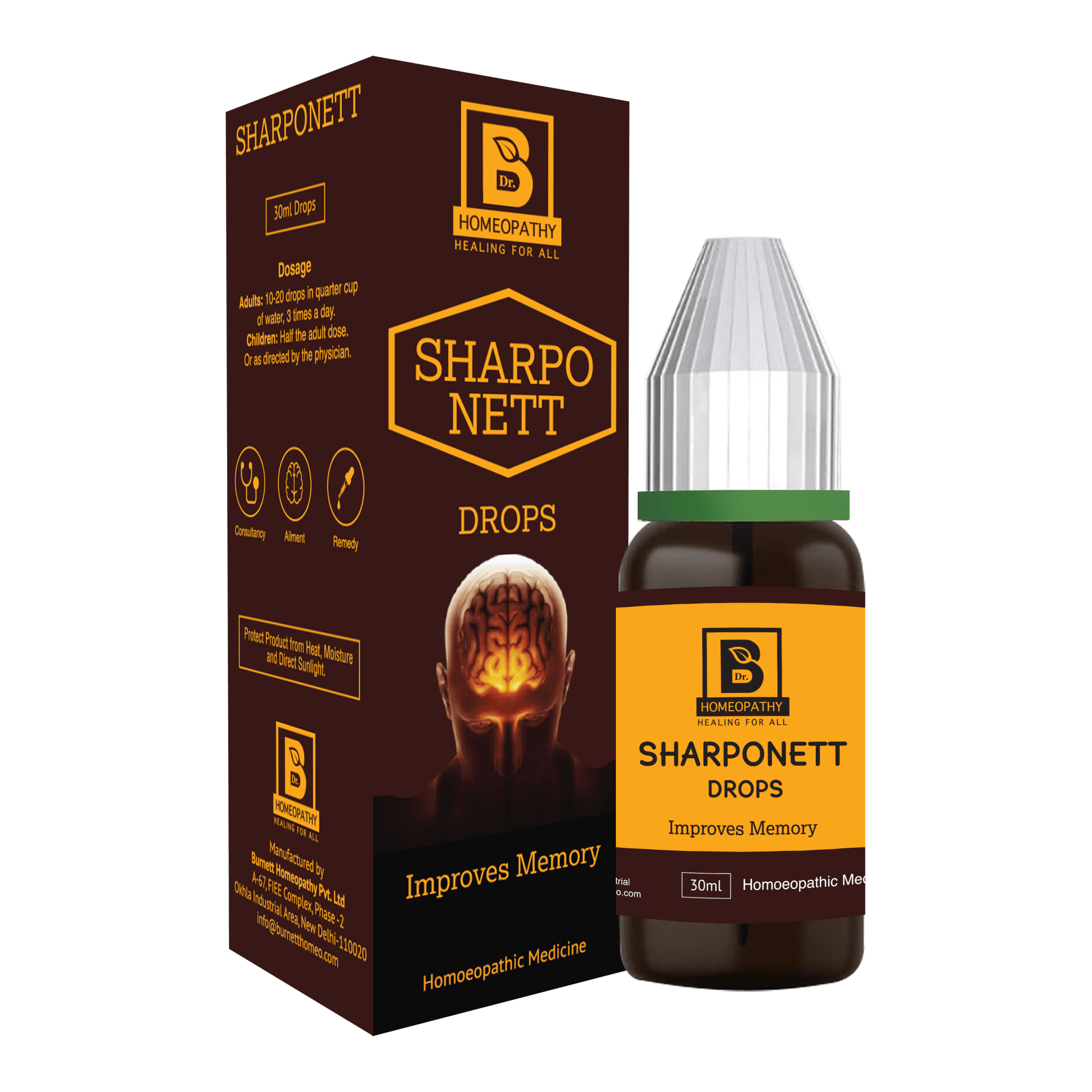 Burnett SHARPONETT DROPS – Homeopathic Brain &amp; Memory Booster