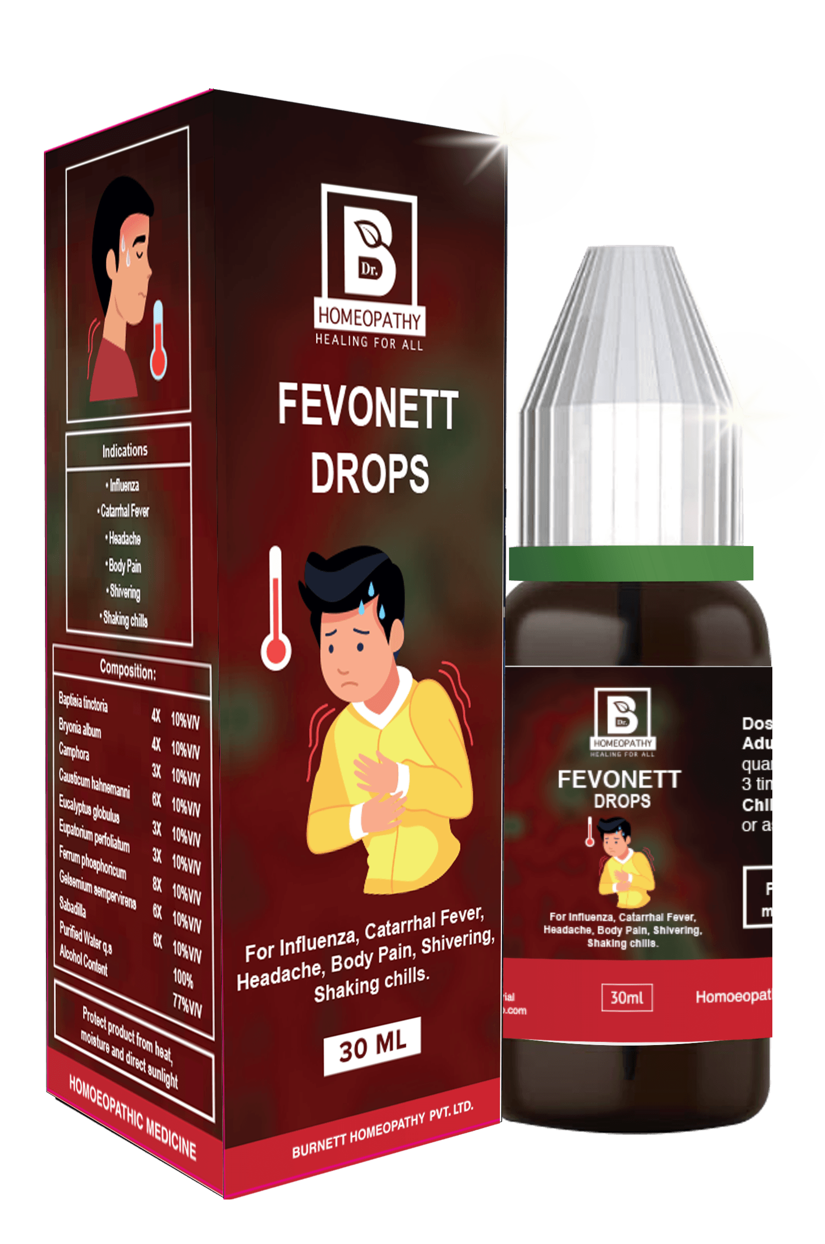 Burnett Fevonett Drops – Natural Homeopathic Relief from Fever and Flu Symptoms