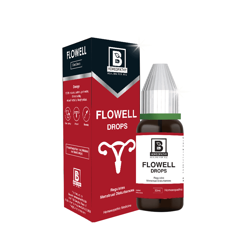 Burnett FLOWELL DROPS – Homeopathic Solution for Women’s Health &amp; Menstrual Regulation